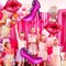 Lip balloon lipstick foil Lady high heels decoration (Hot Pink)